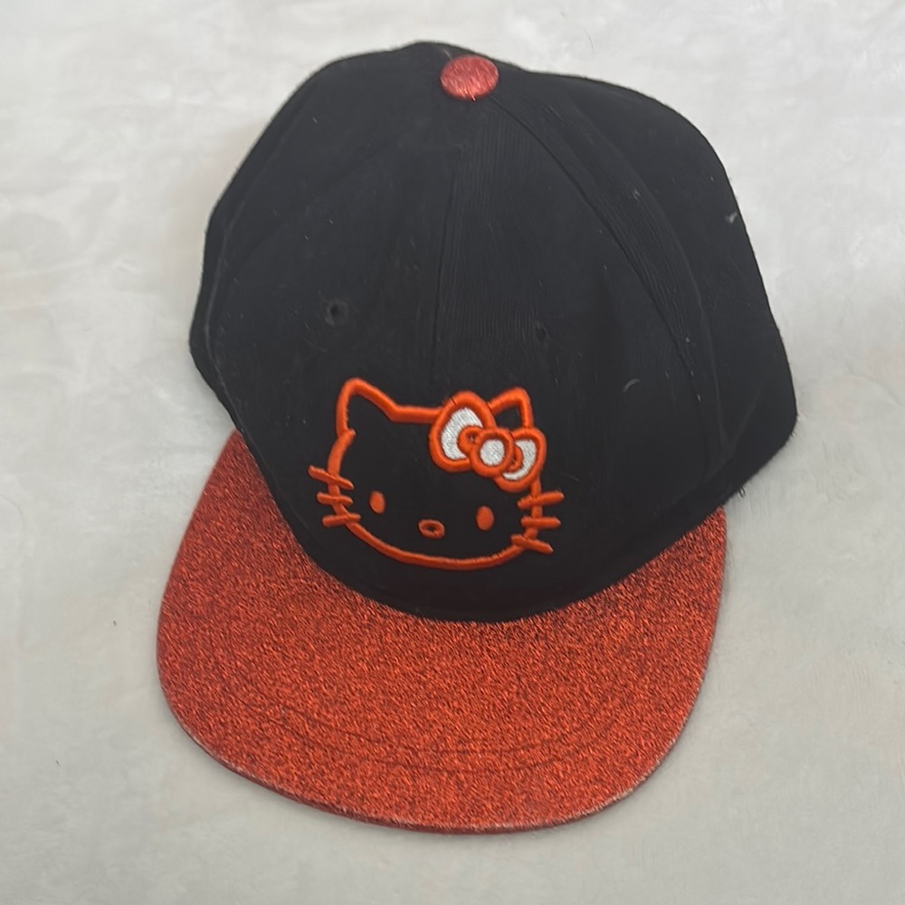 Black and Orange Hello Kitty Cap